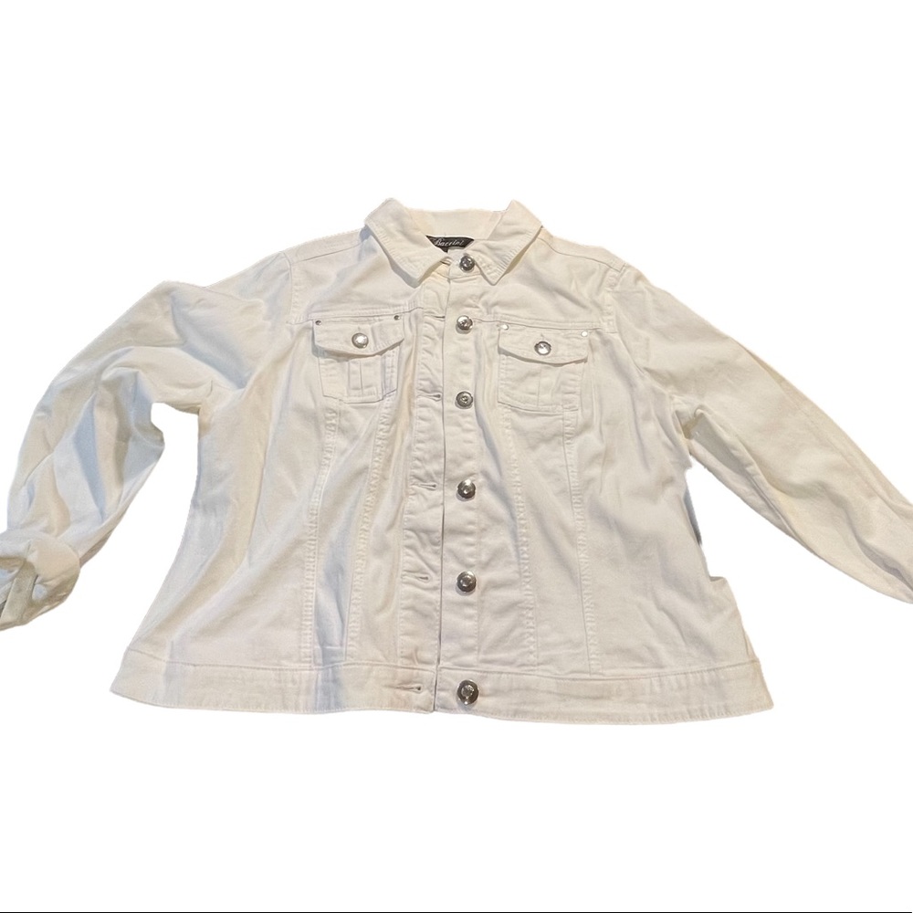 Baccini white stretch‎ twill jacket 1x